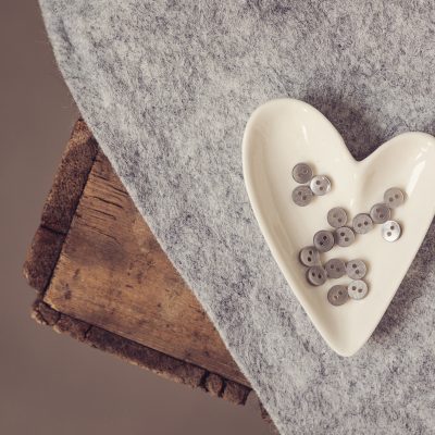 10 Tiny Doll Buttons - Slate Blue