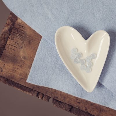 10 Tiny Doll Buttons - Alice Blue