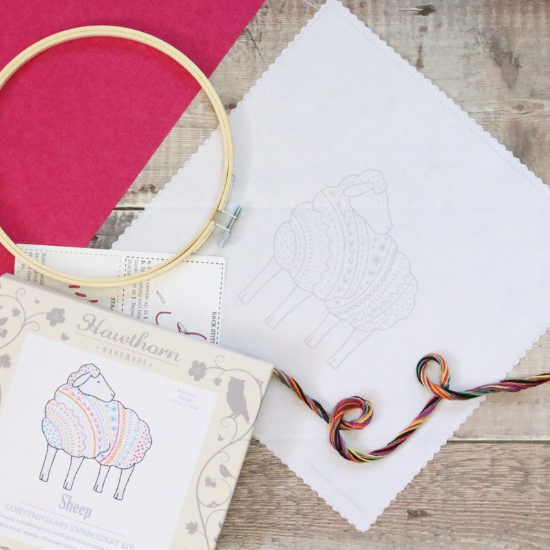 Sheep Embroidery Kit — Judith & Lily