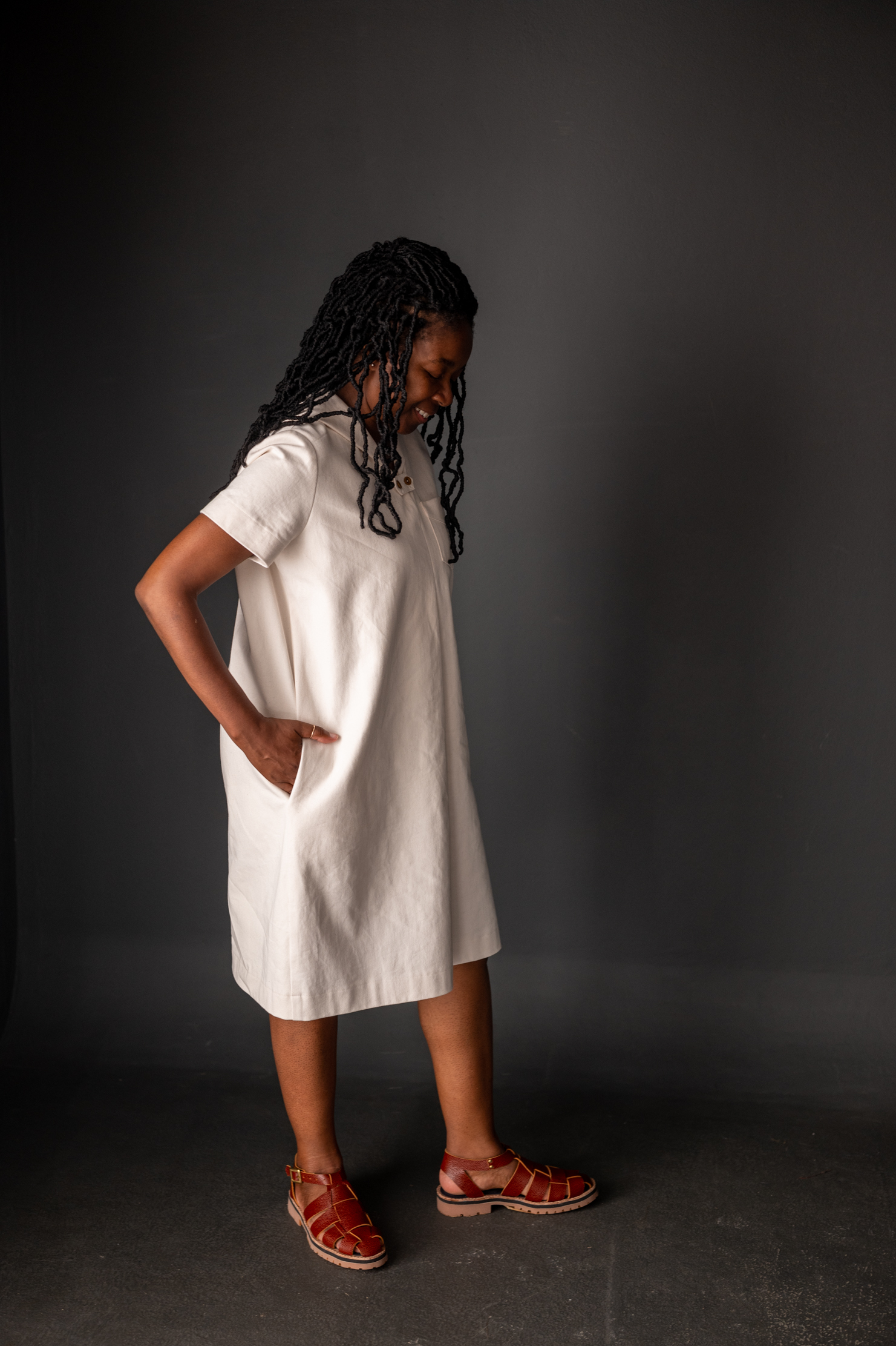 Loose fitting white dress hot sale
