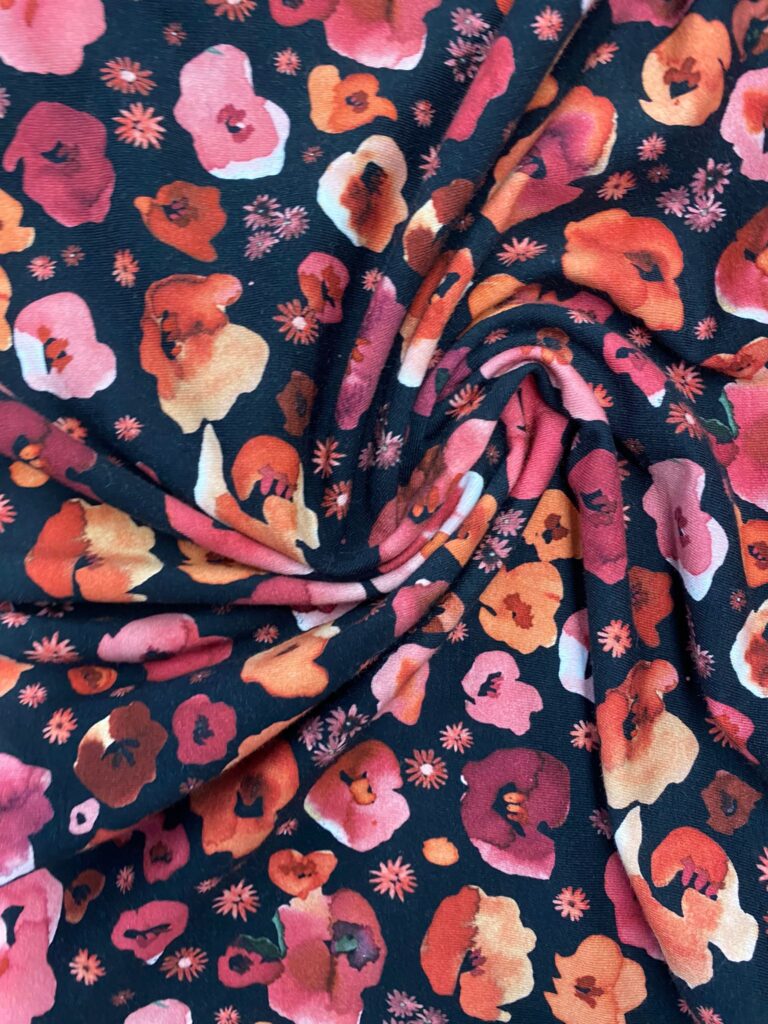 Poppies Watercolour GOTS Jersey CoolCrafting