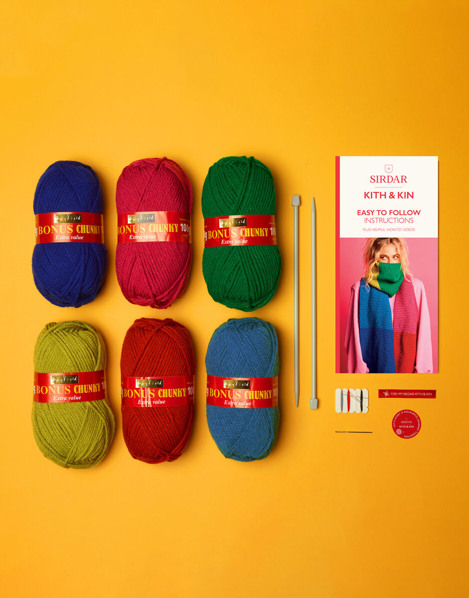 Colour Block Knitting Kit Gift of Stitch CoolCrafting