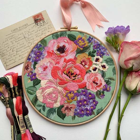 Vintage Rose Embroidery Kit Madaher CoolCrafting