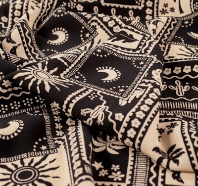 Nou Postcard Viscose Crepe - Black