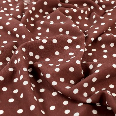 Vivian Spot Viscose Crepe - Mocha by Fabric Godmother