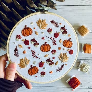 Autumn Woodland Embriodery Kit by Rose Stitch Art