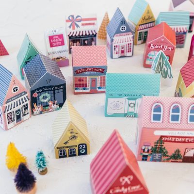 Merry and Bright Village Advent Calendar DIY Craft Kit by Two for Joy Illustration