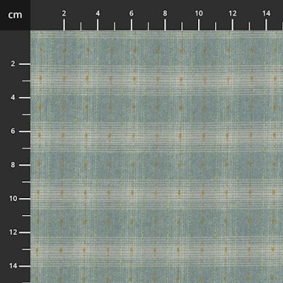 Aqua Ombred Textured Mid Size Check Japanese Cotton by Tochio