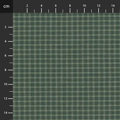 Green Mini Check Textured Japanese Cotton by Tochio