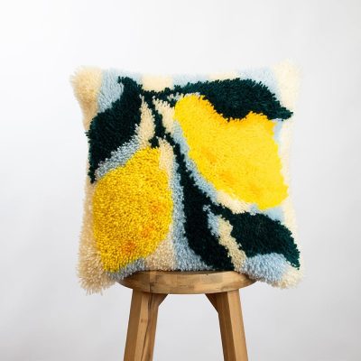 Lemon Stripe Latch Hook Cushion Kit