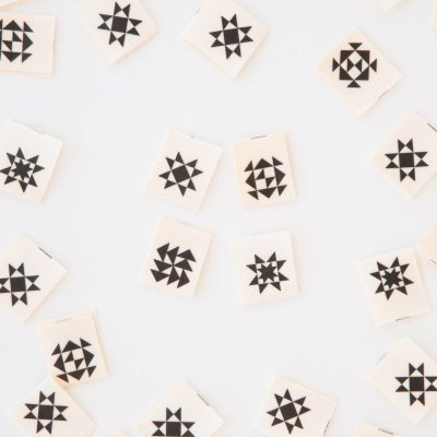 Black Quilt Block Multipack Organic Cotton Labels by Sarah Hearts
