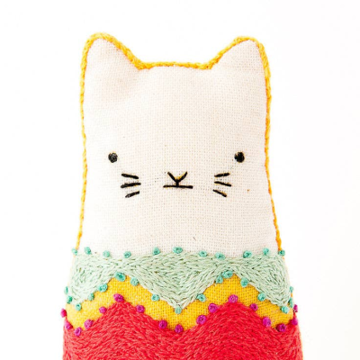 Fiesta Cat Embroidery Kit - Kiriki Press