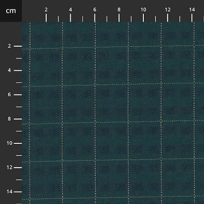 Deep Sea Textured Mid Size Check Japanese Cotton by Tochio