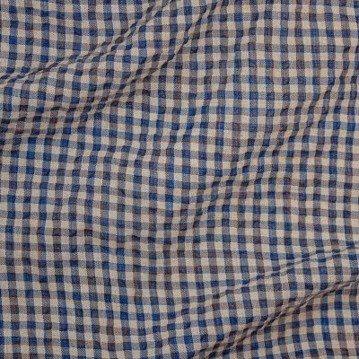 Blue Sky Painters Plaid Linen Mix Yarn Dye Check