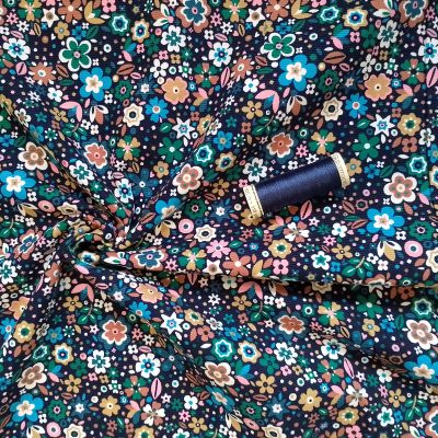 Midnight floral print 21Wale Needlecord