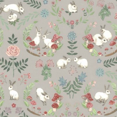Bunnies in the Meadow 100% Cotton Poplin