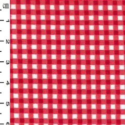 Red Printed Mini Gingham 100% Cotton Poplin