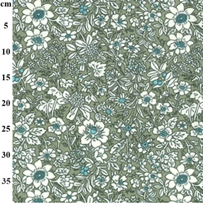 Sketchy Meadow Soft Green 100% Cotton Poplin