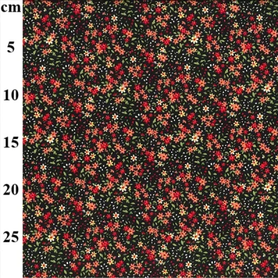 Black Multi Floral Night Sky 100% Cotton Poplin Print