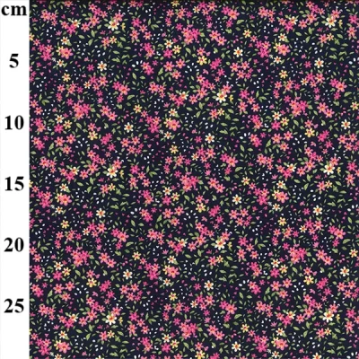 Navy Multi Floral Night Sky 100% Cotton Poplin Print