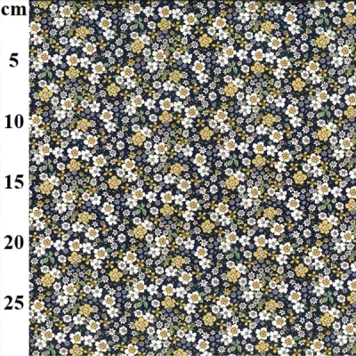 Navy Micro Blooms 100% Cotton Poplin Print