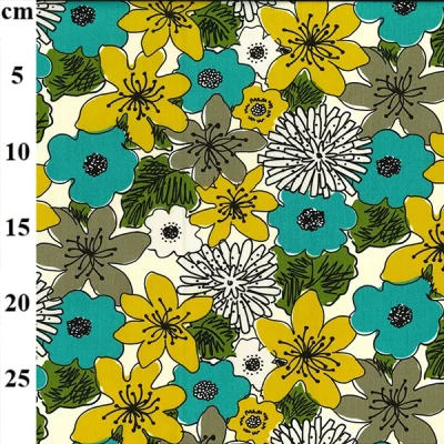 Bright Blooms 100% Cotton Poplin Print
