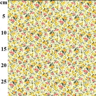Yellow Spring Tiny Blooms 100% Cotton Poplin Print