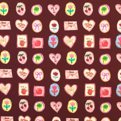 Love Letter Viscose Crepe - Burgundy by Fabric Godmother