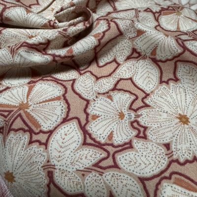 Soft Pink and Cream Floral Viscose