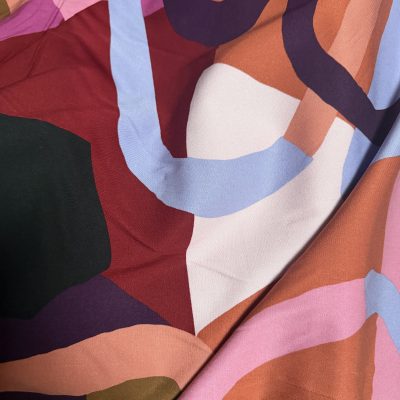 Rich Abstract Print Viscose Twill