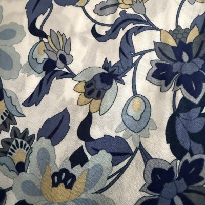 Bold Blue Floral print 100% Cotton Lawn
