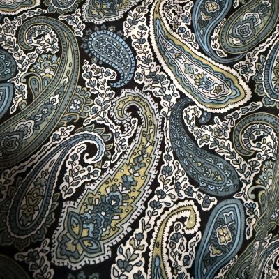 Teal Sprig and Paisley Print 100% Cotton Lawn