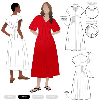 Bronte Woven Dress Paper Pattern by Style Arc