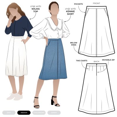 Mary-Ann Skirt for Wovens Paper Pattern by Style Arc