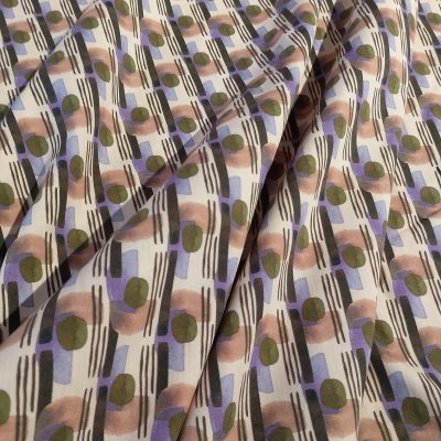 Stylised Stripe and Spot 100% Cotton Lawn