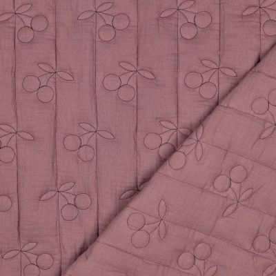 Dusty Pink Cherry Pre-Quilted Double Sided Double Gauze