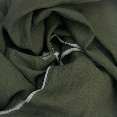 Sorrento Forest Green Yarn Dyed Washed Linen