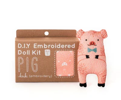 Pig Embroidery Kit by Kiriki