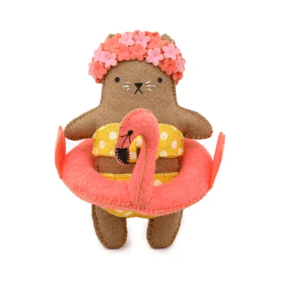 Flamingo Cat - Felt Doll Kit by Kiriki Press