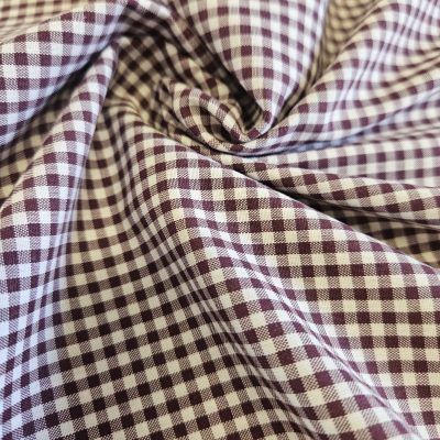 Wine 3mm Yarn Dyed 100% Cotton Gingham