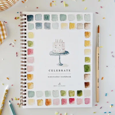 Celebrate Watercolor Workbook by Emily Lex Studio