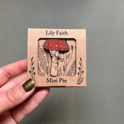 Fly Agaric Mini Pin by Lily Faith
