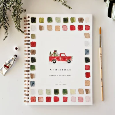Classic Christmas Watercolor Workbook 2026 by Emily Lex Studio