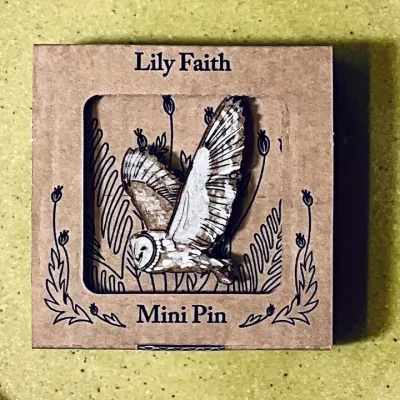 Barn Owl Mini Pin by Lily Faith
