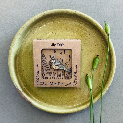 Blue Tit Mini Pin by Lily Faith