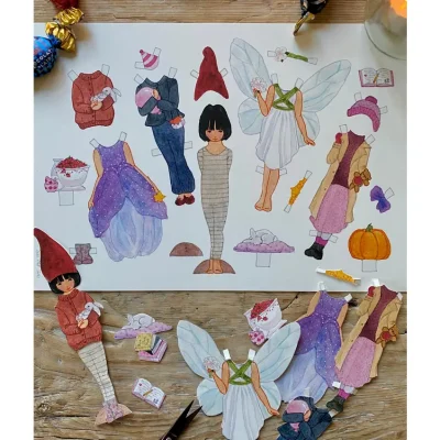 Mona Dress Up Doll Papercut